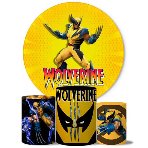 Trio Capas Cilindros Painel Tema Wolverine Veste Facil ESTAMPARIA NET