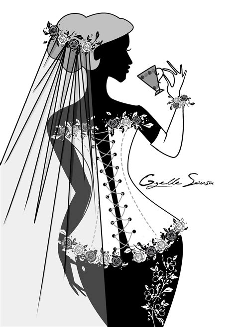 Ilustração para o convite de Chá de Lingerie da Lohaine Behance