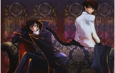 Wallpaper Sofa Pattern Stained Glass Guys Cloak Code Geass Military Uniform Code Geass