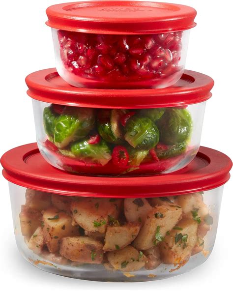 Pyrex Simply Store 3 Pack 1 2 And 4 Cup Small Round Glass Food Storage Containers