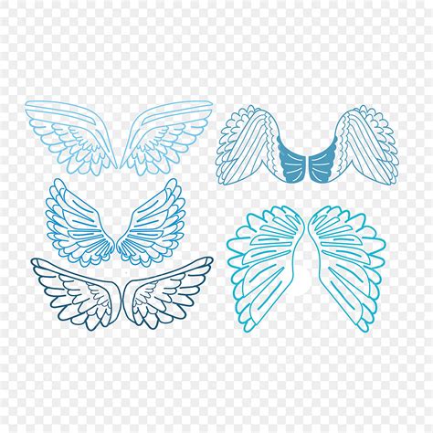 Hand Drawn Element Vector Hd PNG Images Blue Hand Drawn Cartoon Wings