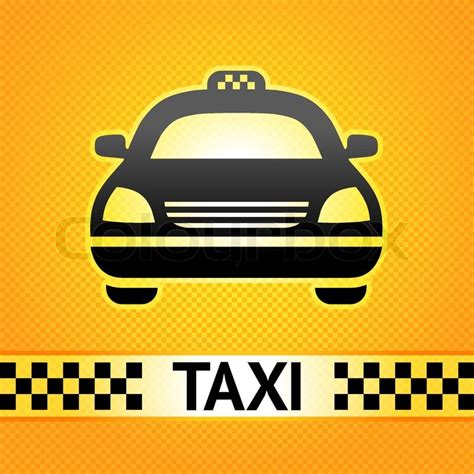 Taxi Cab Symbol On Background Pixel Stock Vector Colourbox