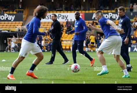 Chelsea Interim Manager Frank Lampard In The Warm Up Before The Premier