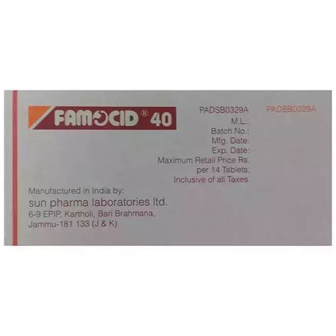 Famocid 40 Tablet Uses Price Dosage Side Effects Substitute Buy