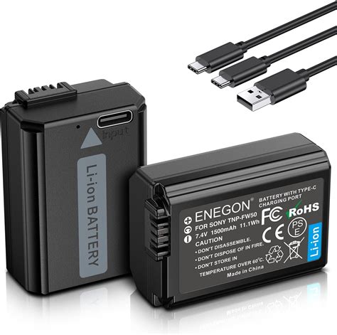 ENEGON NP FW50 USB C Direct Charging Replacement Batteries 1500mAh 2