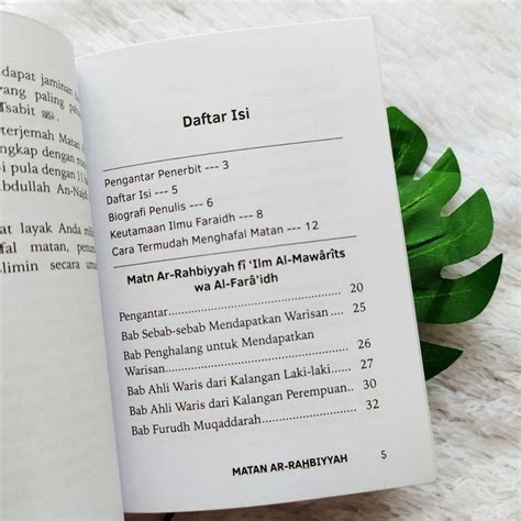 Buku Saku Matan Ar Rahbiyyah Syair Pokok Ilmu Warisan Islam