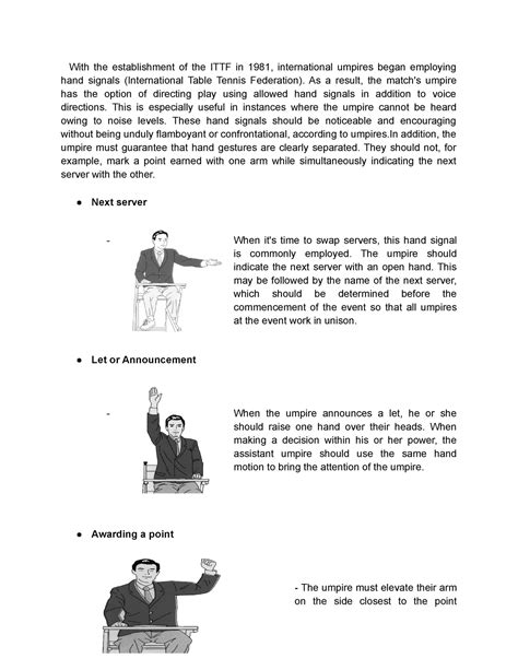 Hand Signal With The Establishment Of The Ittf In 1981 International