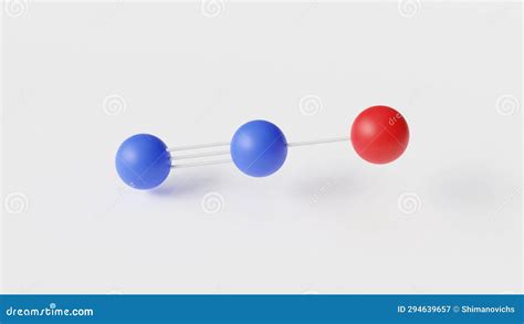 Nitrous Oxide Molecule 3d Molecular Structure Ball And Stick Model