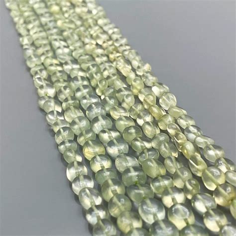 Natural Prehnite Mix Size Smooth Oval Gemstone Beads Strand