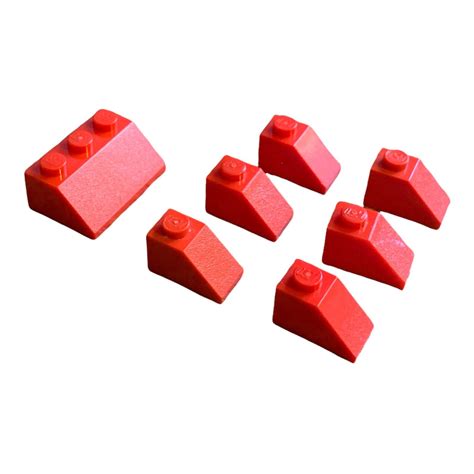 Lot Of 7 Assorted Red Lego 1x22x3 Sloped Combined Ship Red29 Ebay