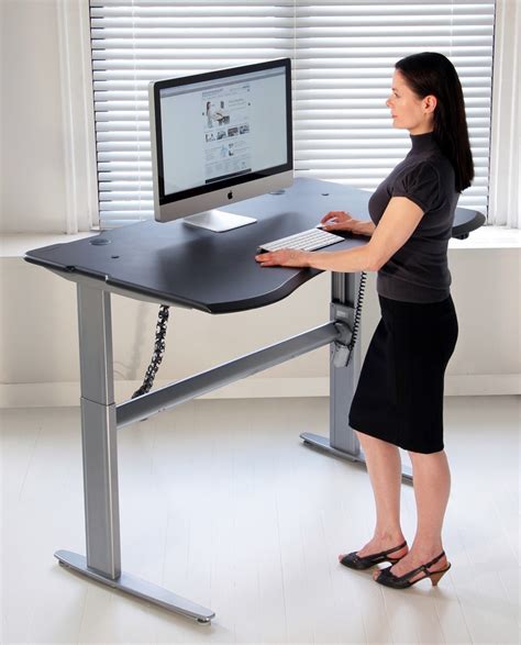 Motorized Or Crank Adjustable Level Standing Desk With Single Surface