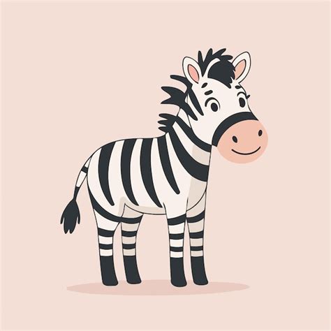 Ilustra O Vetorial De Uma Linda Zebra Para Livros De Crian As Pequenas