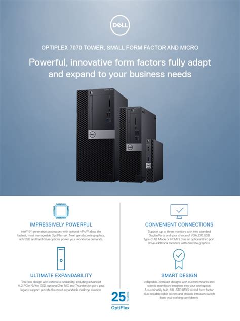 Dell Optiplex 7070 Specsheet | PDF | Solid State Drive | Desktop Computer