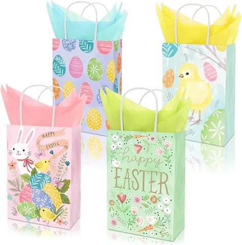 Amazon AnyDesign 16Pcs Easter Paper Bags With 16 Sheets Tissue