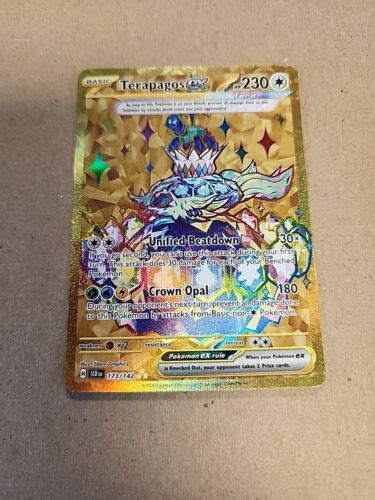 Pokemon TCG Terapagos EX 173 142 Gold Secret Rare Hyper Rare Stellar