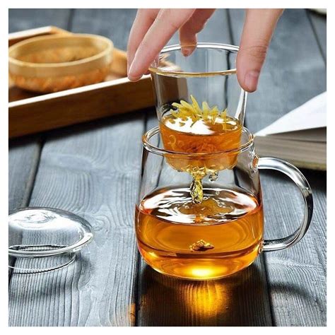 Glass Tea Cup with Infuser and Lid | DadShop