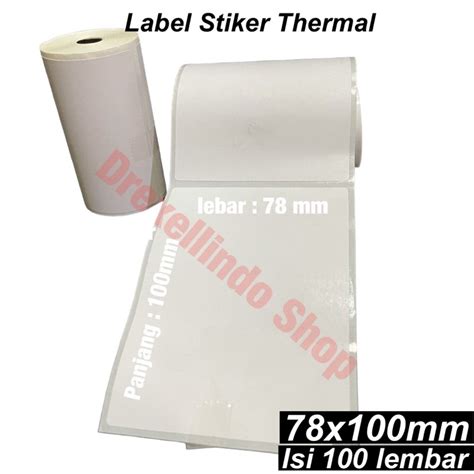 Jual Kertas Thermal Label Stiker Barcode GAP Ukuran 78mm 80mm