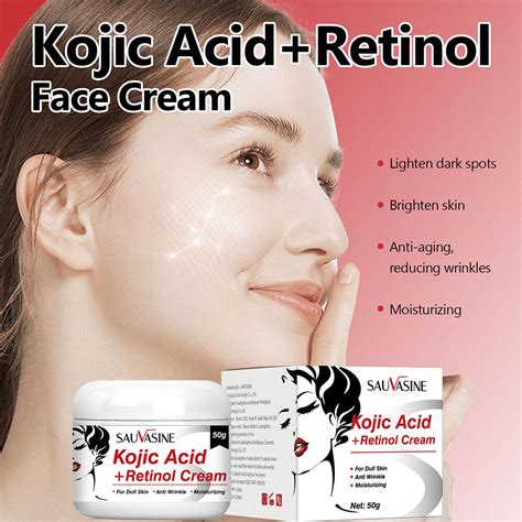 Kojic Acid Facial Cream Skin Care Moisturizing Whitening Reducing Fine