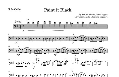 Paint It Black Arr Christina Lopriore By Rolling Stones Sheet Music