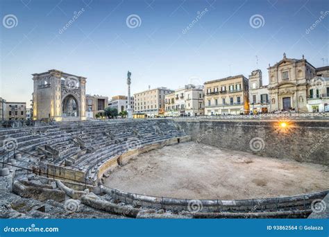 Ancient Amphitheater In Lecce Italy Stock Photo Image Of Baroque