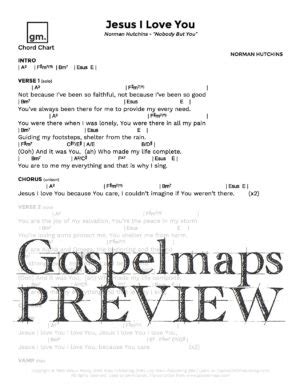 Jesus I Love You; Norman Hutchins | Chord Chart [preview] | Gospelmaps ...