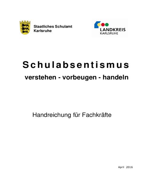 Ausf Llbar Online Schulabsentismus In Karlsruhe Fax Email Drucken