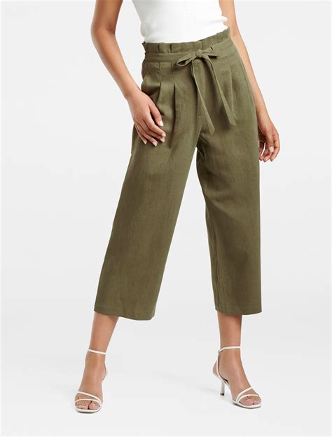 Valerie Paperbag Waist Linen Culottes Womens Fashion Forever New