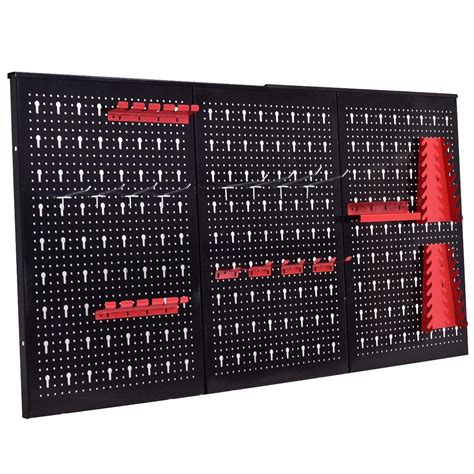 COSTWAY Panneau Perforé Panneaux Muraux de Rangement pour Outils