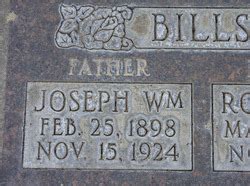 Joseph William Bills Memorial Find A Grave