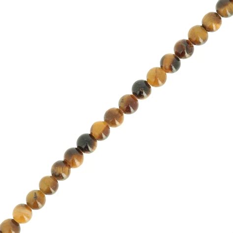 Perles Rondes Mm Pierre Gemme Oeil De Tigre X Cm Perles Co