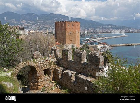 Red Tower Alanya Province Antalya Turkey Stock Photo Alamy