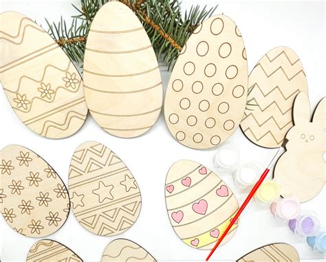 Diy Wooden Easter Egg Painting Kit Etsy