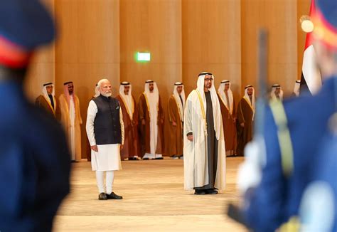 Indian PM Modi Reaches UAE Meets President Sheikh Mohamed Bin Zayed Al