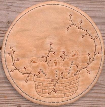 Free Primitive Stitching Patterns Primitive Stitchery Candle Mat