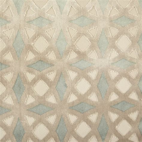 Novus Textile Velvet Geometric Fabric Lattice Pattern