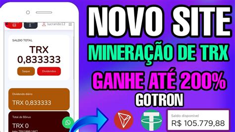 LANÇAMENTO GOTRON NOVA PLATAFORMA DE MINERAÇÃO DE TRX GANHE ATÉ 200