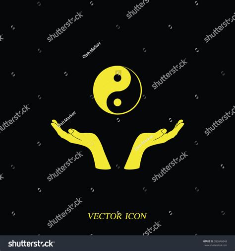 Two Opened Hands Holding Yin Yang Stock Vector Royalty Free