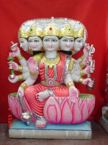 Multicolor Hindu Marble Gayatri Mata Statue For Worship Size