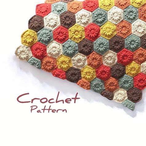 Crochet Blanket Pattern Crochet Hexagon Pdf Baby Blanket Etsy