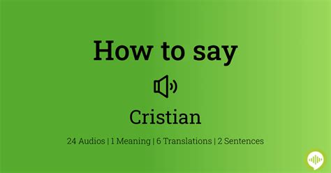 how to pronounce cristian