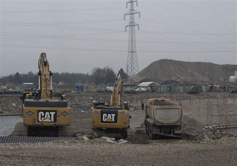 Excavator from the Caterpillar Brand Editorial Photo - Image of ...