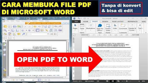 Cara Membuka File Pdf Di Microsoft Word Youtube