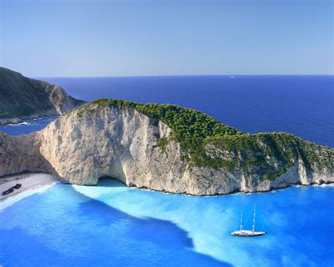 Fondos de pantalla Grecia Zakynthos Mar Jónico Naufragio Playa