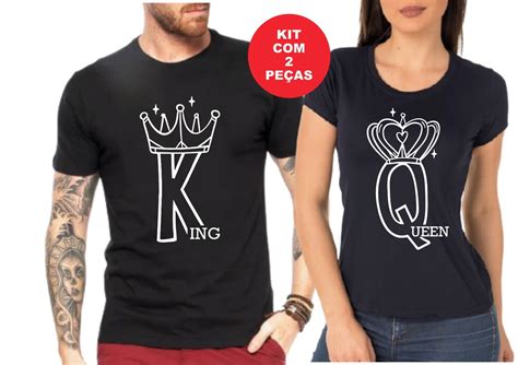 Kit Camisetas Casal King Queen Rei Rainha Elo