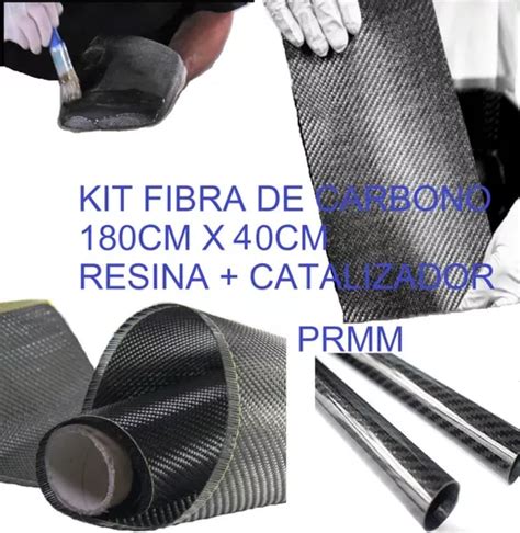 Kit Fibra De Carbono 180cm X 40cm Twill 3k Omova Resina Prmm Meses