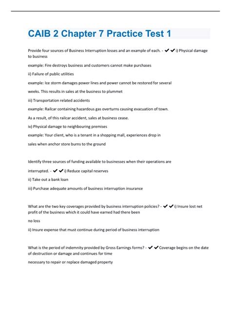 CAIB 2 Chapter 7 Practice Test 1 Exam Questions With Complete Solutions