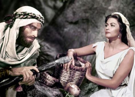 Charlton Heston as Moses and Yvonne DeCarlo as Sephora in Cecil B DeMille’s “The Ten ...