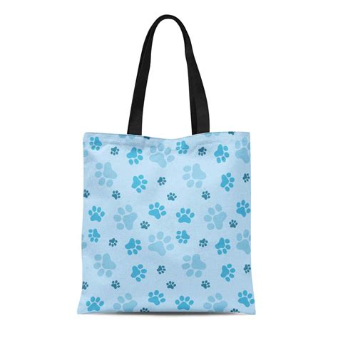 Ashleigh Canvas Bag Resuable Tote Grocery Shopping Bags Dog Pattern Of