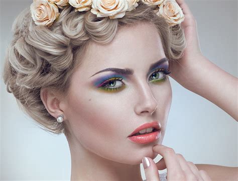 Look Flowers Model Hair Hand Makeup Hairstyle Blonde Hd