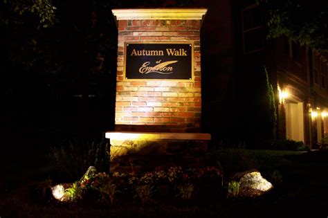 Autumn Walk @ Emerson: New Monument Sign Lighting